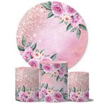 Trio Capas Cilindros + Painel Tema Flores Rosa Veste Fácil