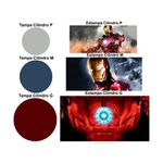 Trio Capas Cilindros + Painel Tema Homem de Ferro Veste Fácil