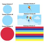 Trio Capas Cilindros + Painel Tema Pipas Veste Fácil C/ Elástico