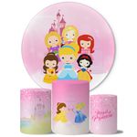 Trio Capas Cilindros + Painel Tema Princesas Cute Veste Fácil