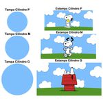 Trio Capas Cilindros + Painel Tema Snoopy Veste Fácil
