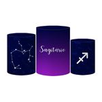 Trio Capas Cilindros Tema Signo Sagitário Veste Fácil C/ Elástico