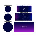 Trio Capas Cilindros + Painel Tema Signo Sagitário Veste Fácil
