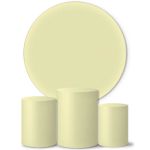 Trio Capas Cilindros + Painel Tons Pastel Amarelo Veste Fácil