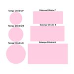 Trio Capas Cilindros + Painel Tons Pastel Rosa Veste Fácil 