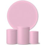 Trio Capas Cilindros + Painel Tons Pastel Rosa Veste Fácil 
