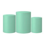 Trio Capas Cilindros Tons Pastel Verde Agua Veste Fácil C/ Elástico