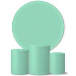 Trio Capas Cilindros + Painel Tons Pastel Verde Agua Veste Fácil