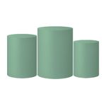 Trio Capas Cilindros Tons Pastel Verde Veste Fácil C/ Elástico