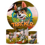 Trio Capas Cilindros + Painel Tema Tracker Patrulha Canina Veste Fácil