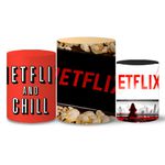 Trio Capas Cilindros Tema Netflix Veste Fácil C/ Elástico 