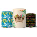 Trio Capas Cilindros Tema Aloha Veste Fácil C/ Elástico