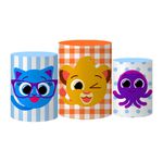 Trio Capas Cilindros Tema Bolofofos Musical Veste Fácil C/ Elástico