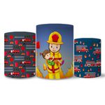 Trio Capas Cilindros Tema Bombeiro Veste Fácil C/ Elástico