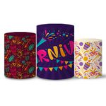 Trio Capas Cilindros Tema Carnaval Folia Veste Fácil C/ Elástico