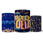 Trio Capas Cilindros Tema Carnaval Bloco Folia Veste Fácil C/ Elástico