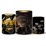 Trio Capas Cilindros Tema Cassino Veste Fácil C/ Elástico