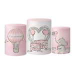 Trio Capas Cilindros Tema Elefantinho Rosa Veste Fácil 