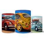 Trio Capas Cilindros Tema Fusca Veste Fácil C/ Elástico 