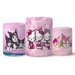 Trio Capas Cilindros Tema Hello Kitt 2 Veste Fácil C/ Elástico