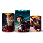 Trio Capas Cilindros Tema Homem de Ferro 3 Veste Fácil C/ Elástico