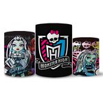 Trio Capas Cilindros Tema Monster High Veste Fácil C/ Elástico