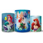 Trio Capas Cilindros Tema Pequena Sereia 6 Veste Fácil C/ Elástico