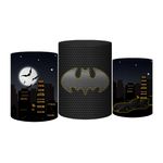 Trio Capas Cilindros Batman Noturno Veste Fácil C/ Elástico