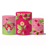 Trio Capas Cilindro Tema Moranguinho Baby Veste Fácil C/ elástico 