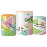 Trio Capas Cilindro Tema Minha Mãe é Uma Peça Veste Fácil C/ Elástico