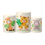 Trio Capas Cilindro Tema Animais Veste Fácil C/ Elástico
