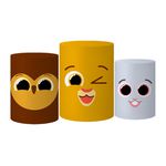 Trio Capas Cilindros Tema Bolofofos Felizes Veste Fácil C/ Elástico