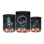 Trio Capas Cilindro Tema Chá de Cozinha 1 Veste Fácil C/ Elástico