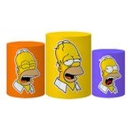 Trio Capas Cilindro Tema Homer Simpson Veste Fácil C/ Elástico