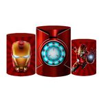 Trio Capas Cilindros Tema Homem de Ferro 2 Veste Fácil C/ Elástico