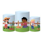 Trio Capas Cilindro Tema Dia da Arvore 3 Veste Fácil C/ Elástico