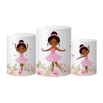 Trio Capas Cilindros Tema Bailarina Floral 2 Veste Fácil C/ Elástico