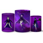 Trio Capas Cilindros Tema Teen Titans Ravena Veste Fácil