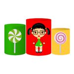 Trio Capas Cilindros Tema Chiquinha Cute Veste Fácil C/ Elástico