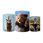 Trio Capas Cilindros Tema Rei Leão Live Action Veste Fácil C/ Elástico