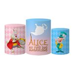 Trio Capas Cilindros Tema Alice Xadrez Veste Fácil C/ Elástico