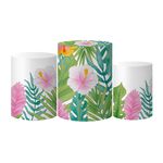 Trio Capas Cilindros Tema Tardezinha Floral 2 Veste Fácil C/ Elástico