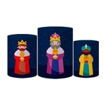 Trio Capas Cilindros Tema Natal Presépio Veste Fácil C/ Elástico