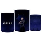Trio Capas Cilindro Tema Wandinha Veste Fácil C/ Elástico