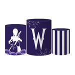 Trio Capas Cilindros Tema Wandinha Roxo Veste Fácil C/ Elástico