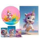 Trio Capas + Painéis Casado Tema Unicornio 3d