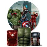 Trio Capas Cilindros + Painel Tema Os Vingadores 2 Veste Fácil