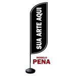  Wind Banner Seu Tema Aqui Modelo Pena Fly Flag Dupla Face 3,2m Completo 