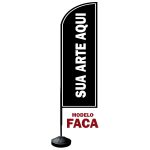 Wind Banner Seu Tema Aqui Modelo Faca Fly Flag Dupla Face 3,2m Completo 