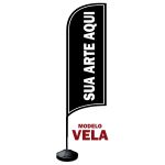 Wind Banner Seu Tema Aqui Modelo Vela Fly Flag Dupla Face 3,2m Completo